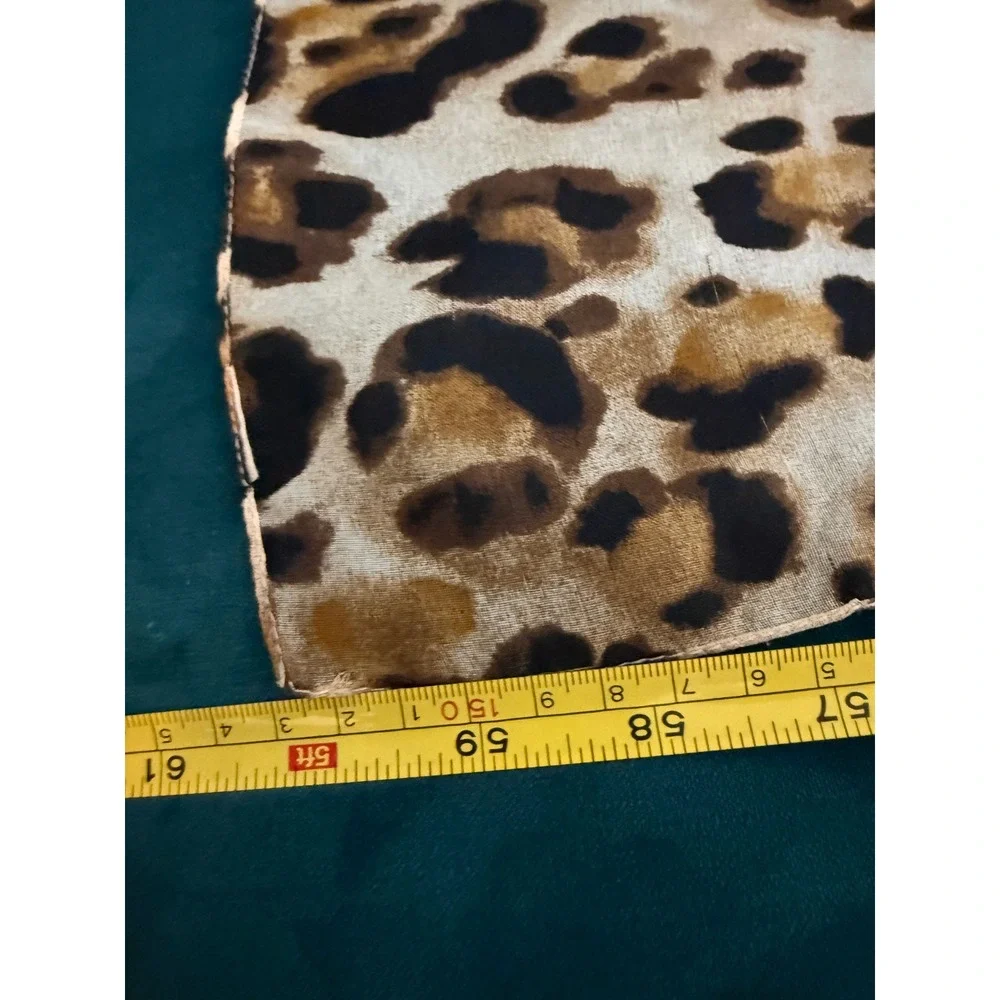 Vibrant Floral Print Scarf Sheer Lightweight Leopard‎ Accent
